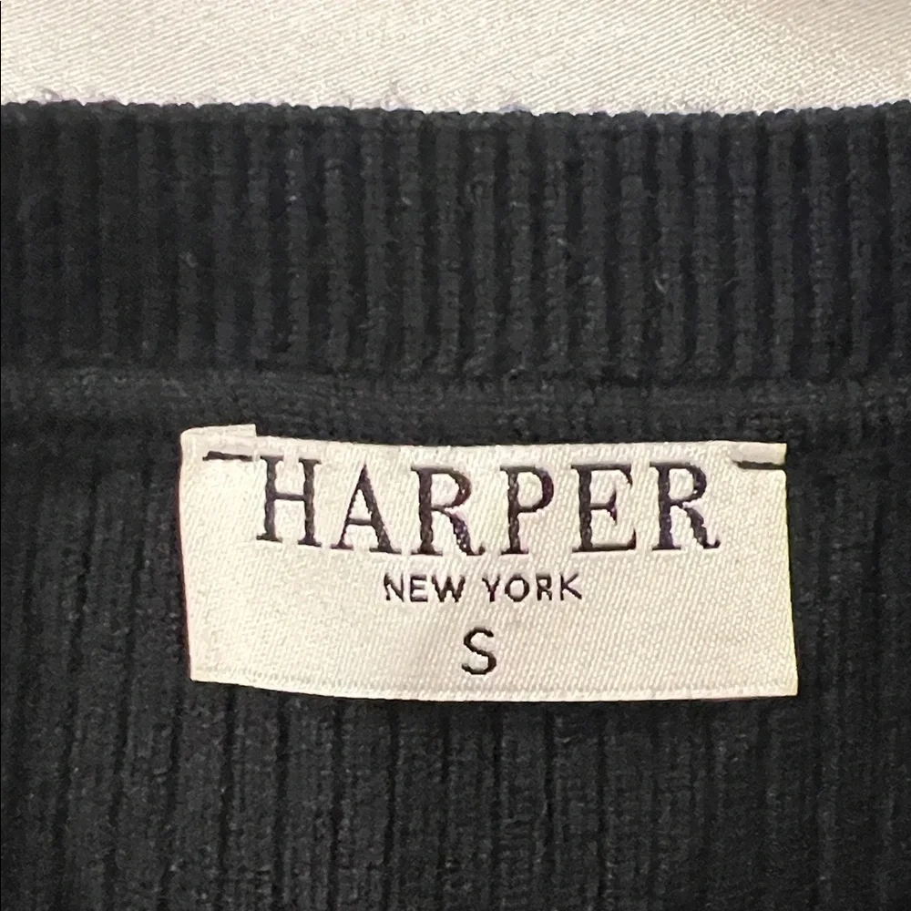 HARPER Chic Black Dress with Puff Sleeves size S - Picture 6 of 8